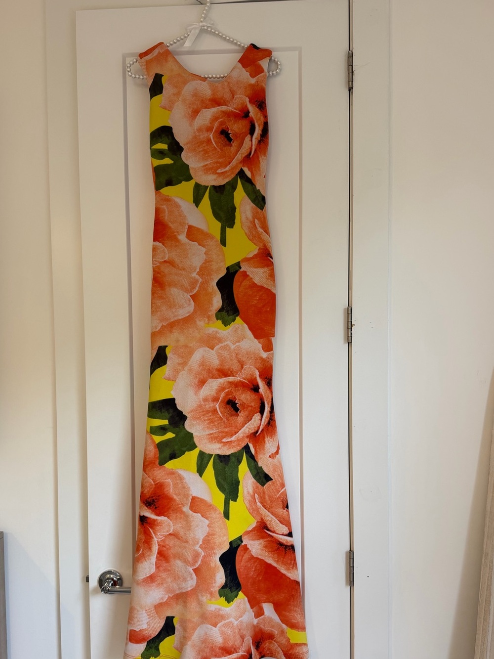 Va Va Voom Orange Floral Maxi Skirt with Yellow and Green Accents